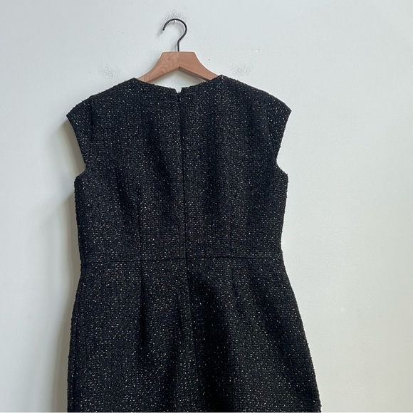 NEW $149 ANN TAYLOR BLACK SHIMMER TWEED Flap POCKET DRESS 6 Petite Money Chic - Picture 12 of 15